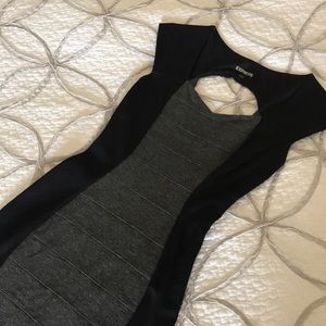 Express Bodycon black and gray dress